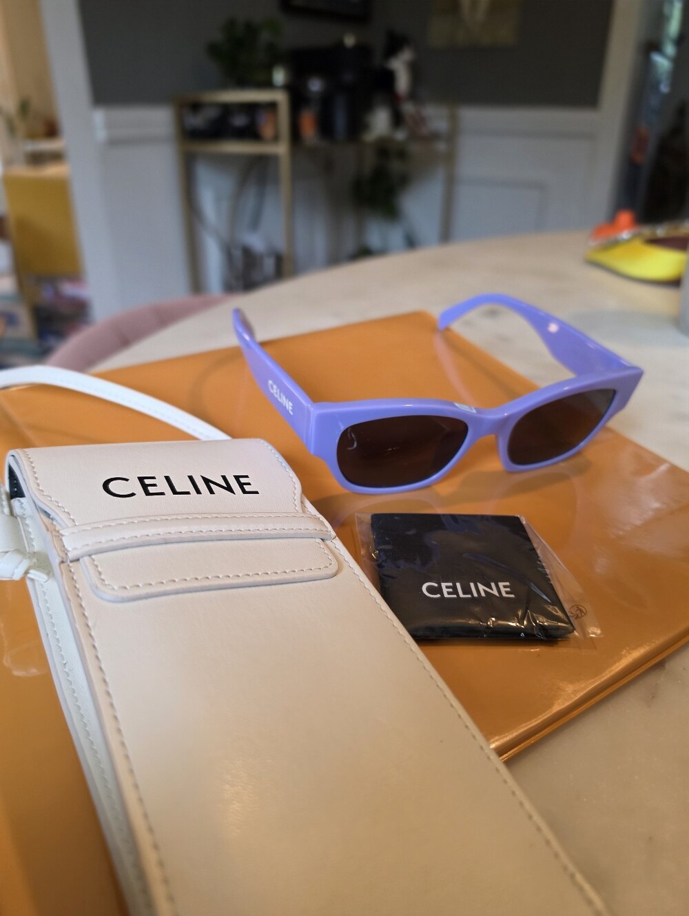 Celine Monochroms Lilac Cat Eye Sunglasses 54mm - Women's Fashion Eyewear